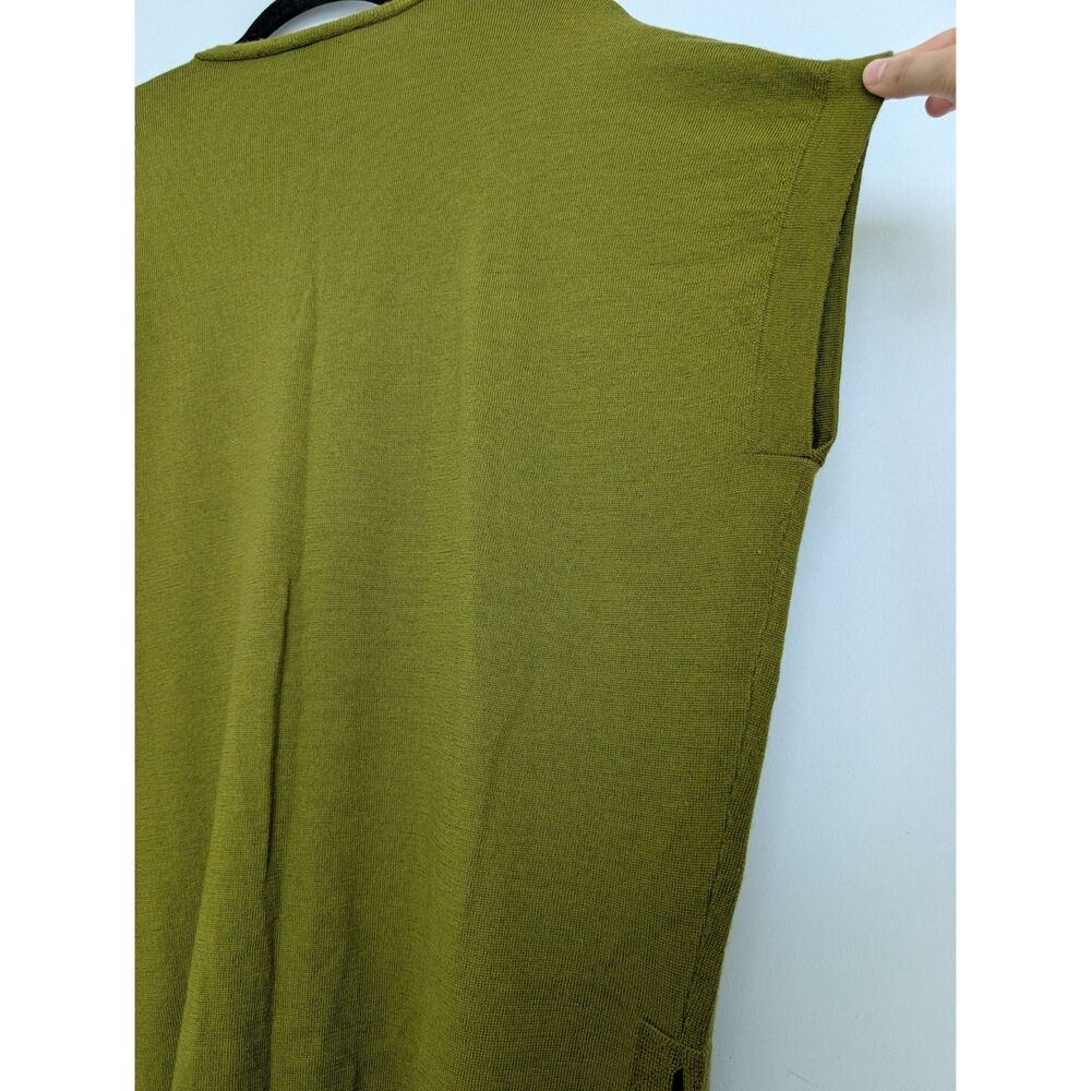 Eileen Fisher Merino Wool Italian Yarn V Neck Longline Sweater Tunic Vest Sz M - Picture 14 of 16